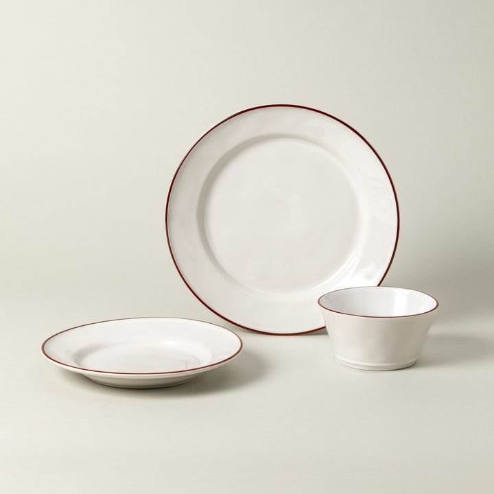 Costa Nova Beja Fine Stoneware Dinnerware (White/Red)