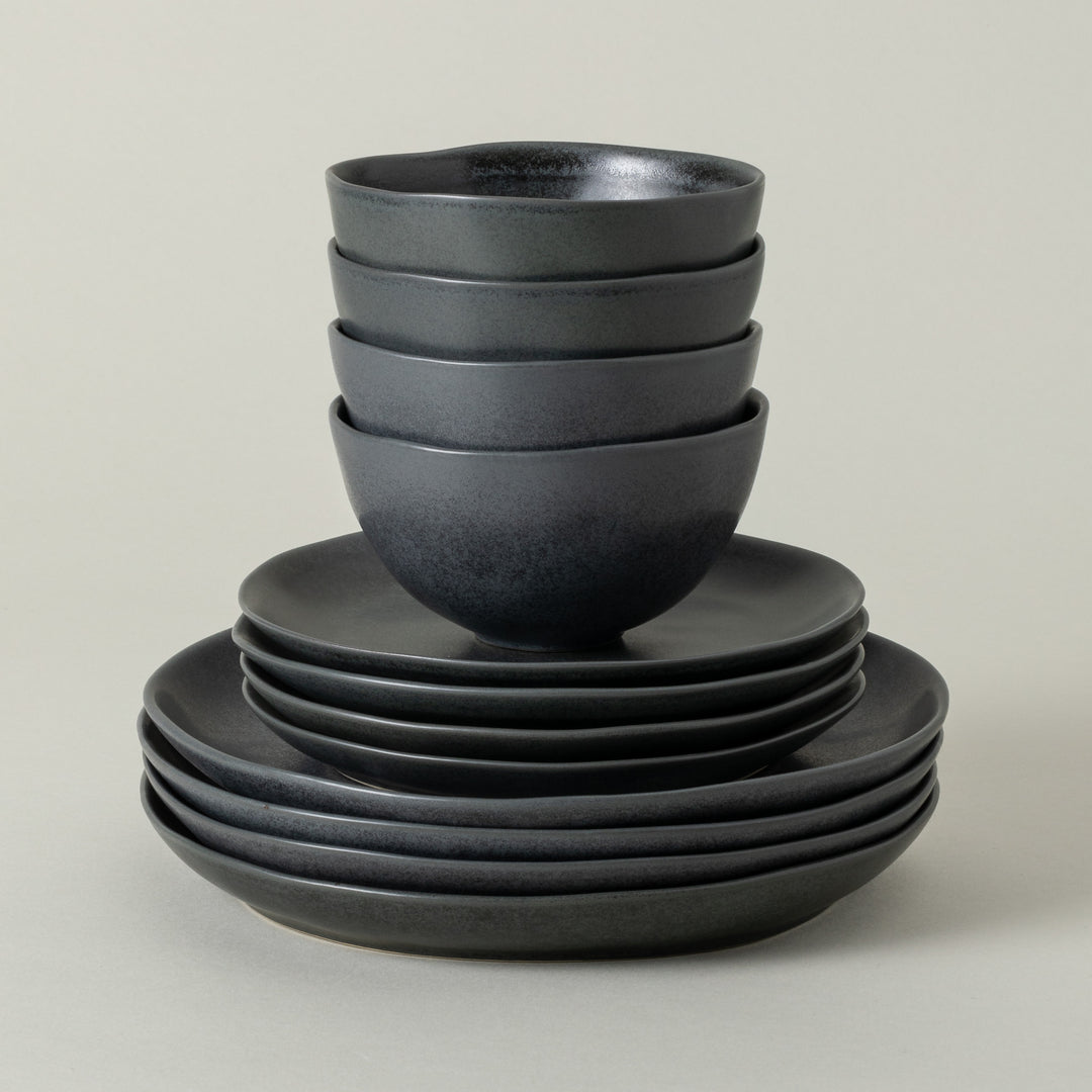 Costa Nova Livia Fine Stoneware Dinnerware (Matte Black)