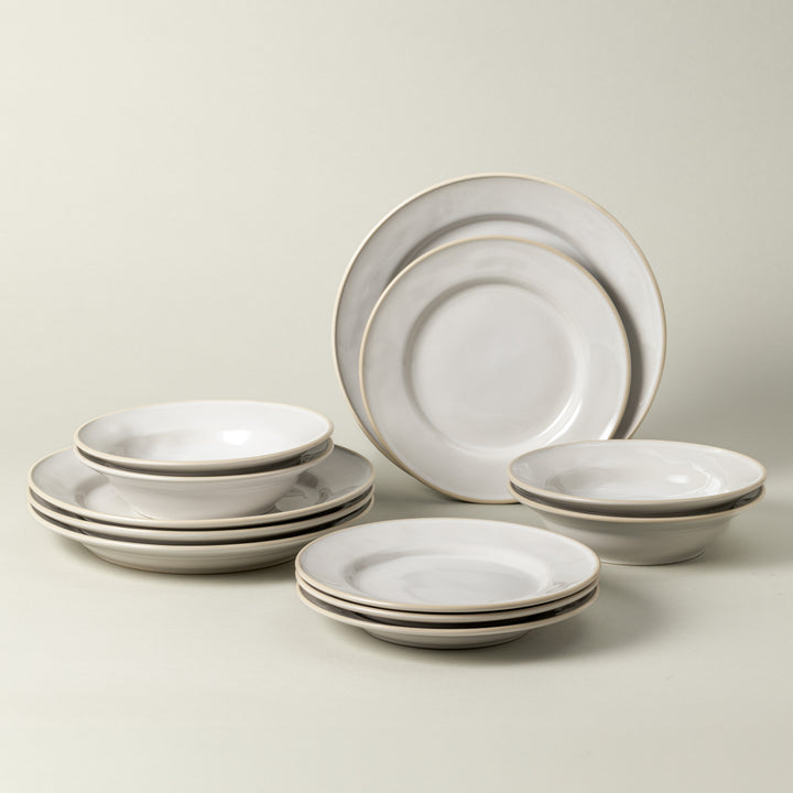 Costa Nova Beja Fine Stoneware Dinnerware (White-Cream)