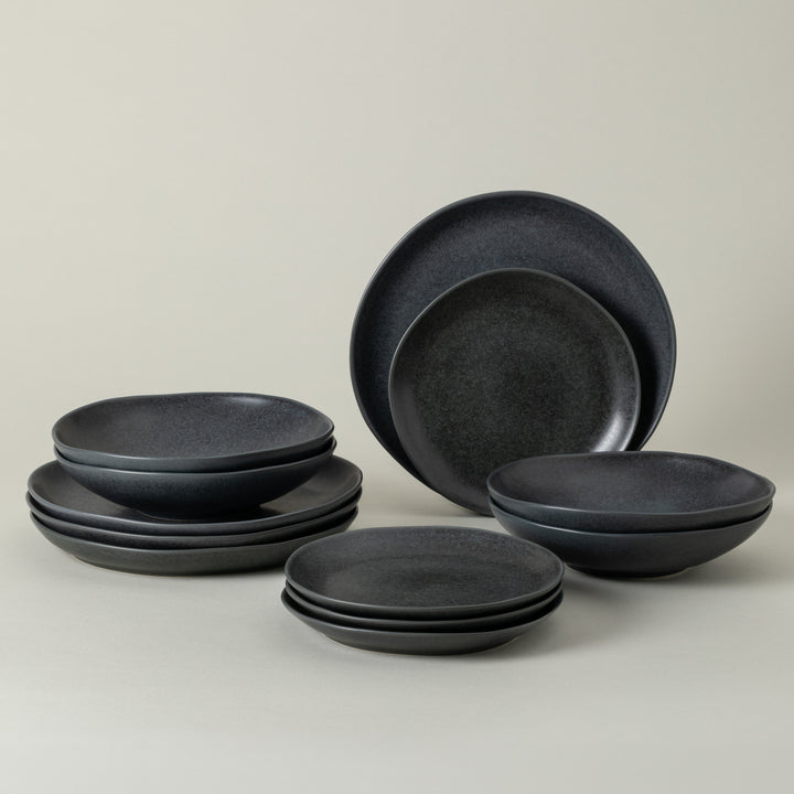 Costa Nova Livia Fine Stoneware Dinnerware (Matte Black)
