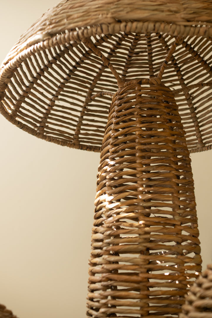 Set of 4 Woven Seagrass Mushrooms