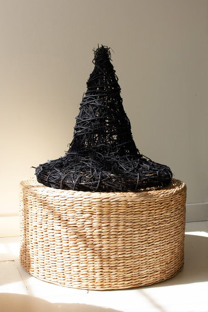 Black Painted Twig Witch Hat