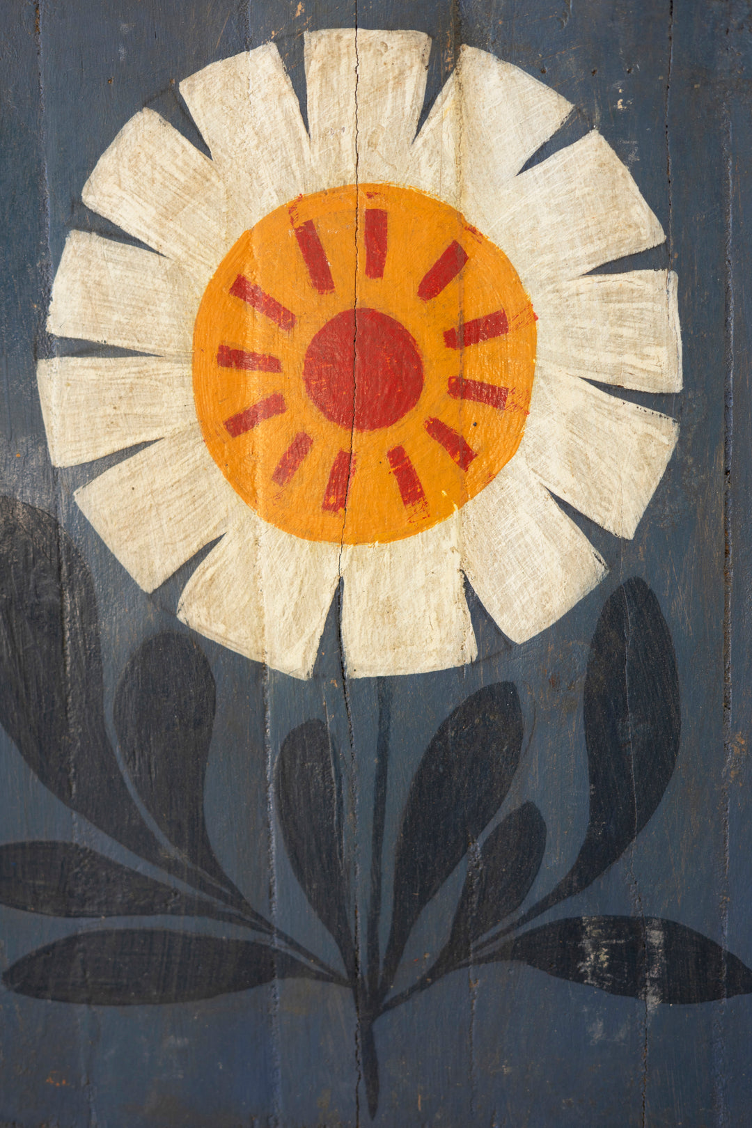 Set of 4 Hand-Painted Florals on Recycled Wood