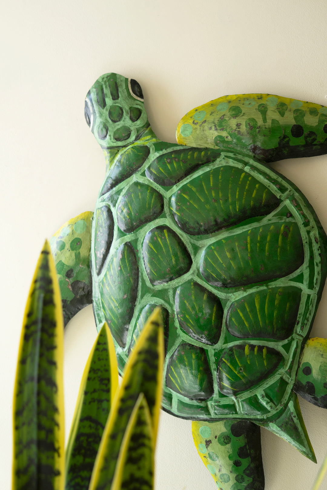 Hand-Hammered Recycled Metal Sea Turtle Wall Art