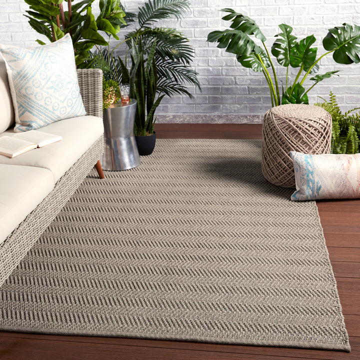 Jaipur Living Saeler Indoor/ Outdoor Striped Gray Area Rug (ALTITUDE - ALD01)