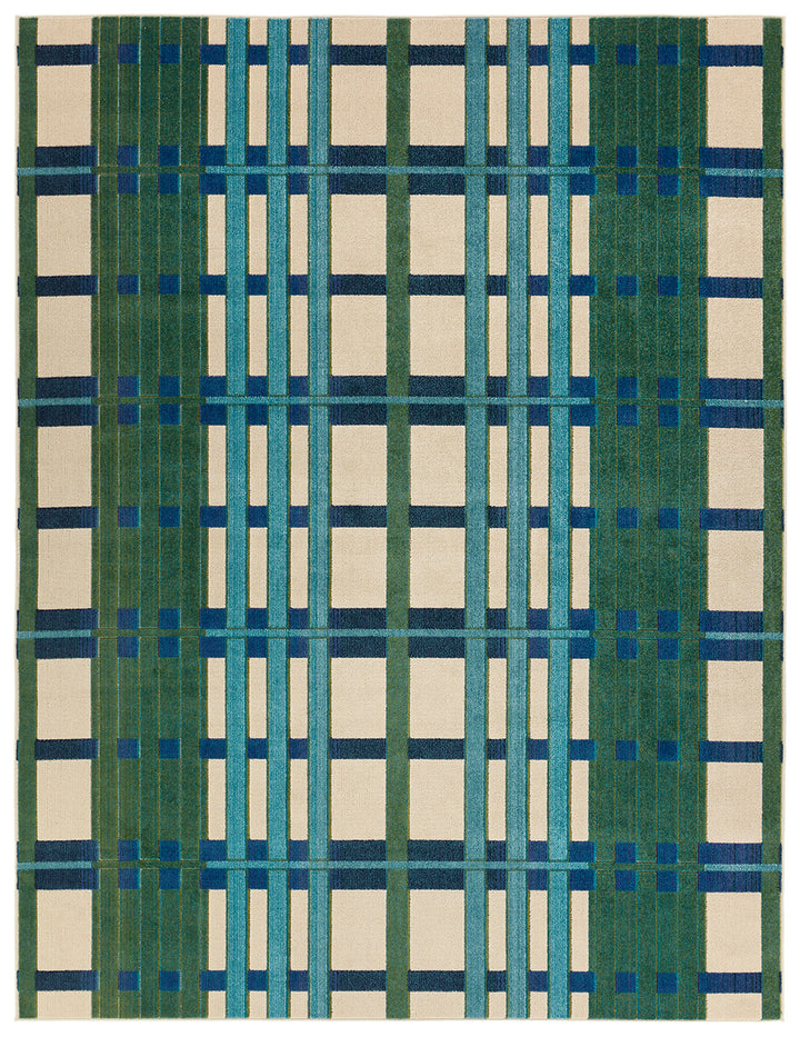 Jaipur Living Mohair ALI01 Geometric Blue and White Area Rug