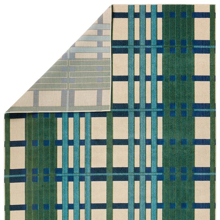 Jaipur Living Mohair ALI01 Geometric Blue and White Area Rug