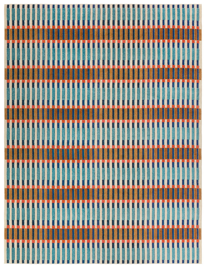Jaipur Living Notch ALI03 Geometric Blue and Orange Area Rug