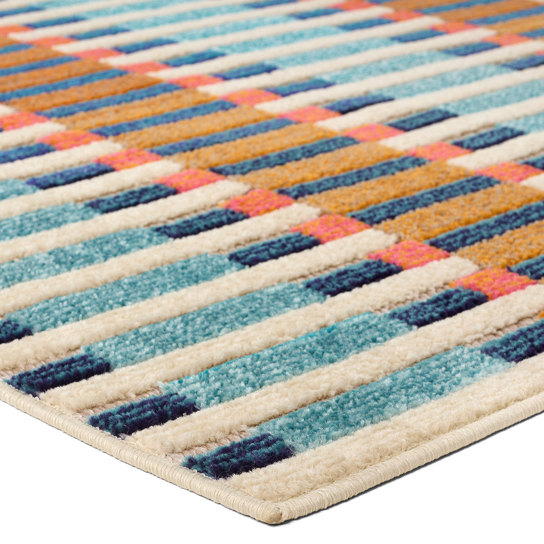 Jaipur Living Notch ALI03 Geometric Blue and Orange Area Rug