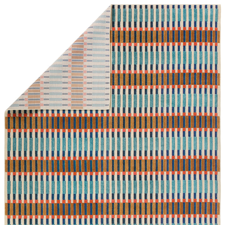 Jaipur Living Notch ALI03 Geometric Blue and Orange Area Rug