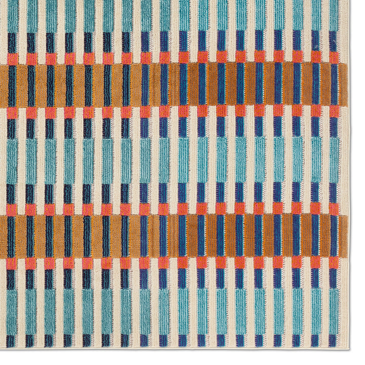 Jaipur Living Notch ALI03 Geometric Blue and Orange Area Rug