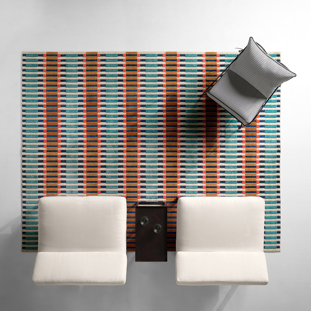 Jaipur Living Notch ALI03 Geometric Blue and Orange Area Rug