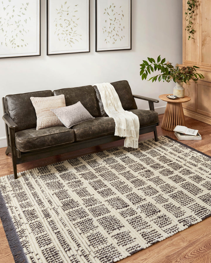 Chris Loves Julia x Loloi Alice Cream / Charcoal Accent Rug (ALI-02)