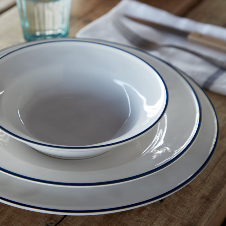 Costa Nova Beja Fine Stoneware Dinnerware (White-Blue)