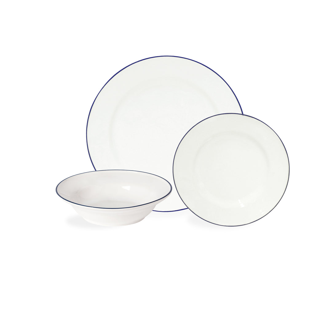 Costa Nova Beja Fine Stoneware Dinnerware (White-Blue)