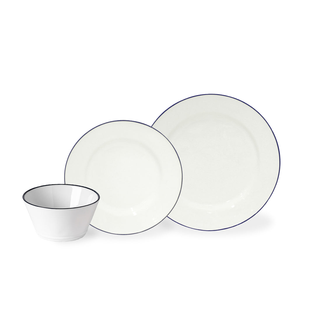 Costa Nova Beja Fine Stoneware Dinnerware (White-Blue)