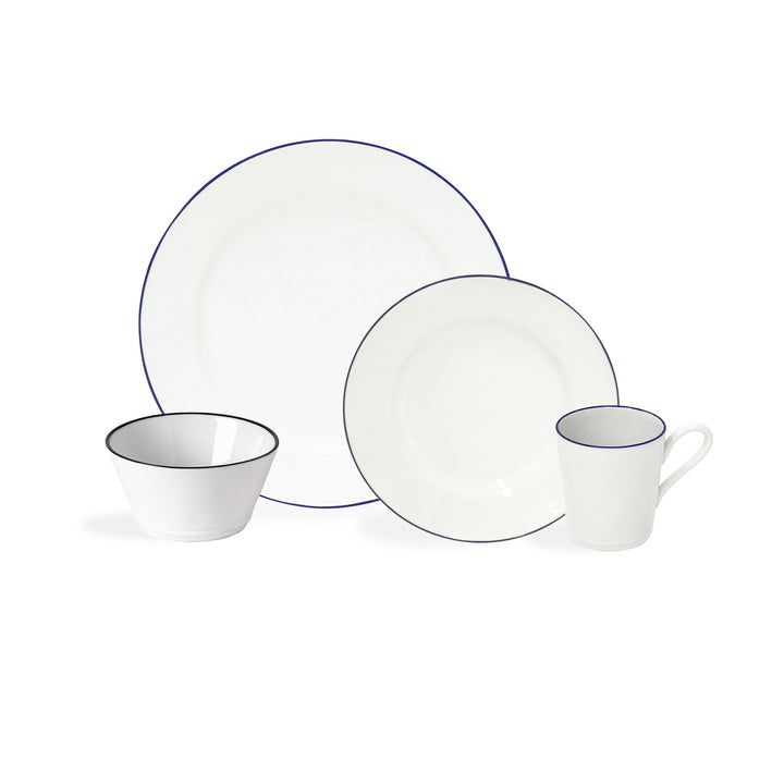 Costa Nova Beja Fine Stoneware Dinnerware (White-Blue)