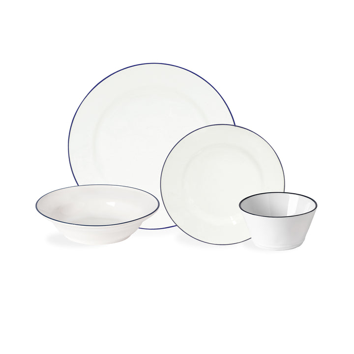 Costa Nova Beja Fine Stoneware Dinnerware (White-Blue)