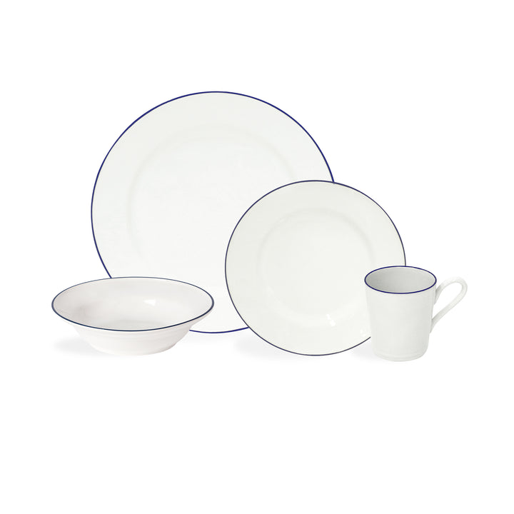 Costa Nova Beja Fine Stoneware Dinnerware (White-Blue)