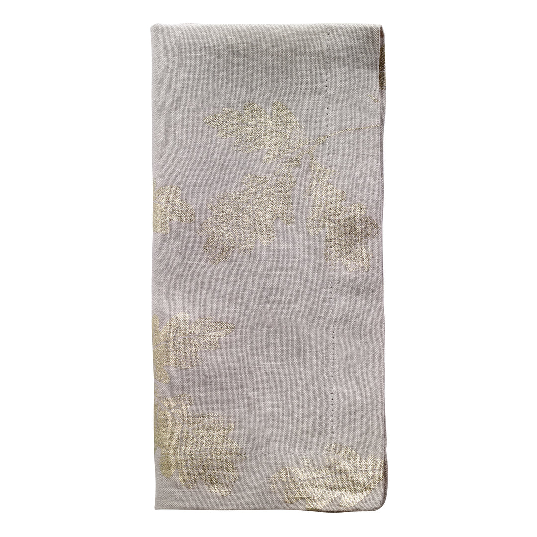 Acorn Linen with Metallic Print Napkins Set/4 (Gray)
