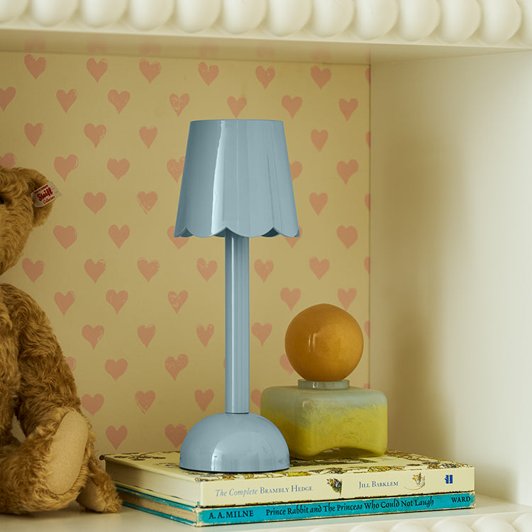 Addison Ross Periwinkle Lacquer Scallop LED Lamp