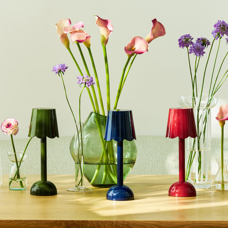 Addison Ross Khaki Lacquer Scallop LED Lamp