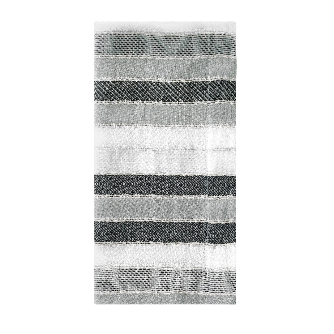 Aegean Stripe Cotton Print Napkins Set/4 (Black)