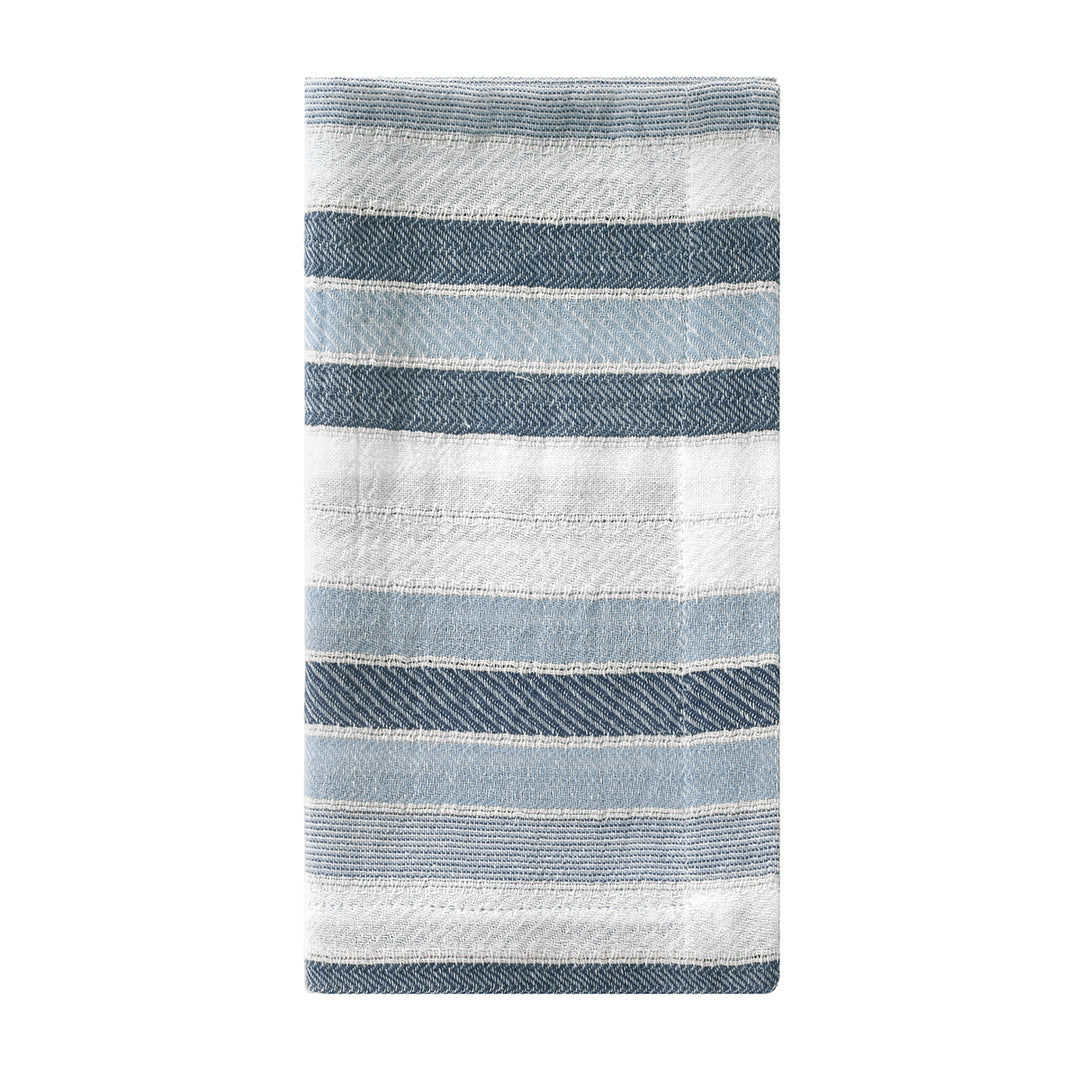 Aegean Stripe Cotton Print Napkins Set/4 (Blue)