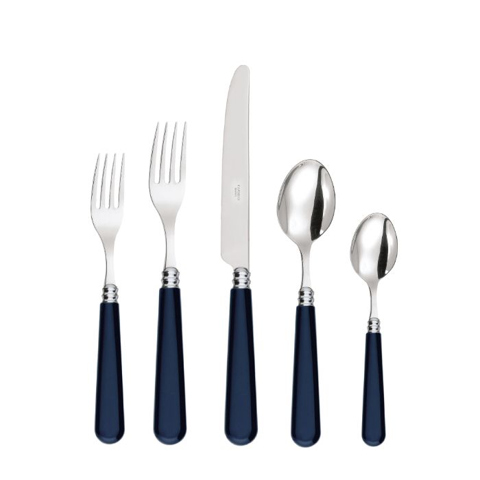 Capdeco Altea 18/10 Stainless Steel 5pc. Flatware Set (Navy Blue) - Clearance