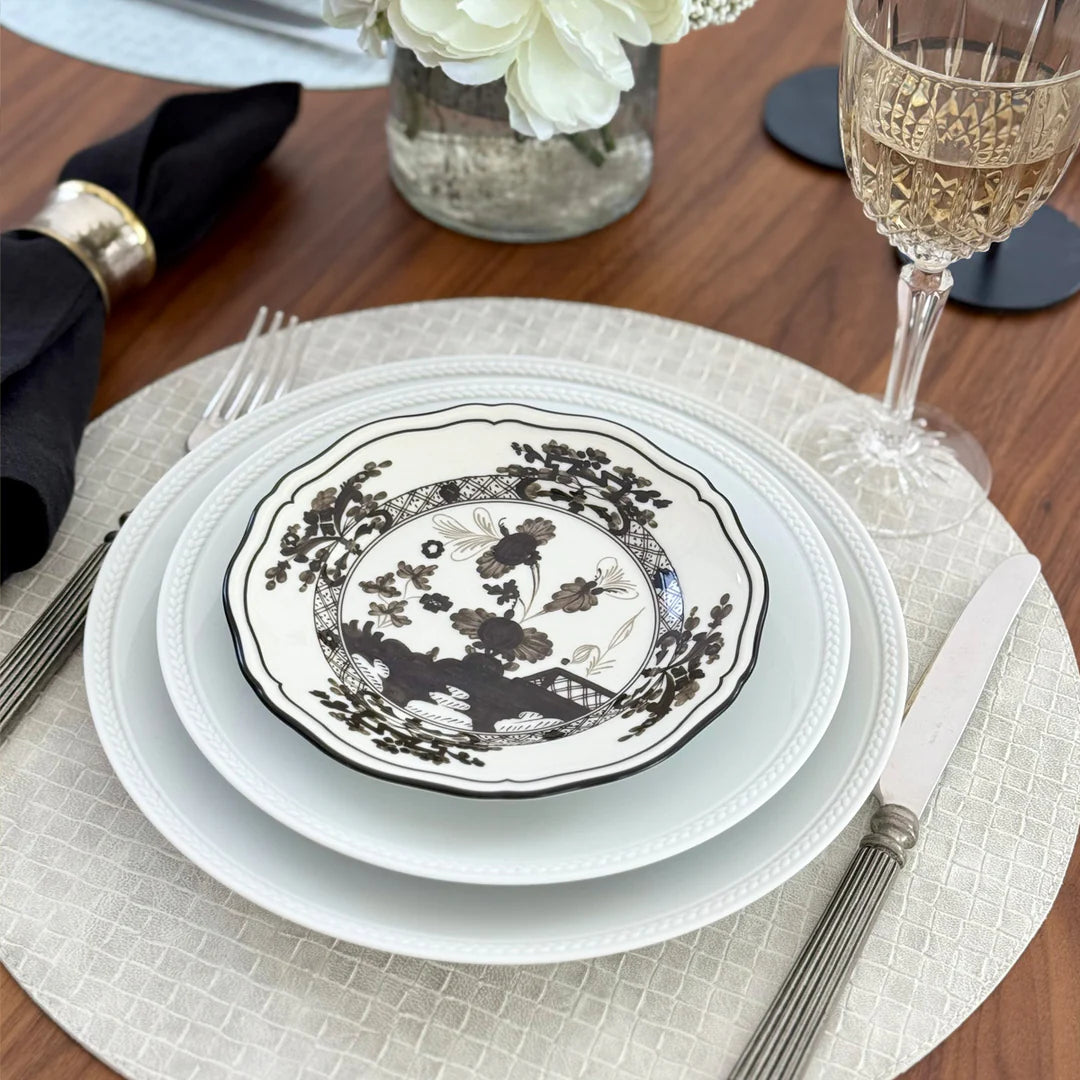 Tressé Round Vinyl Placemats Set of 4 (Arctic)