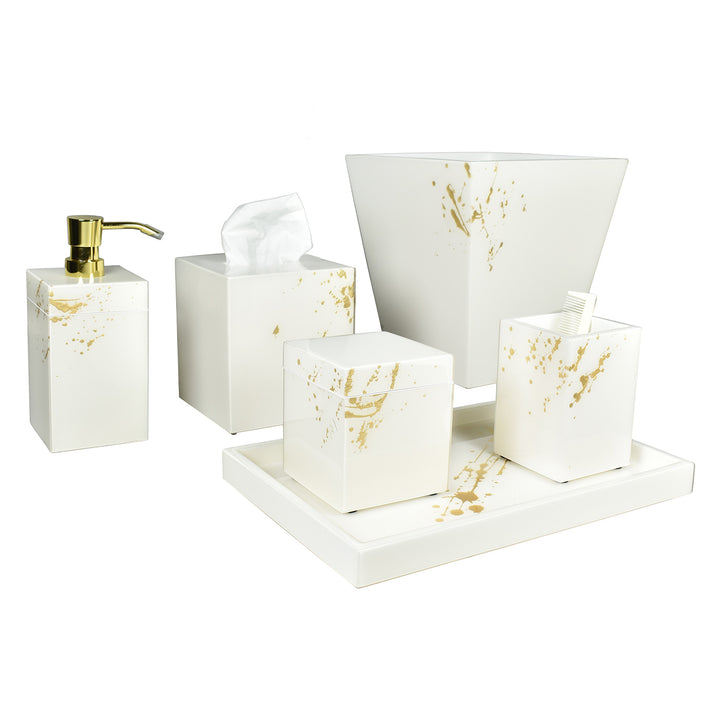 Artful Gold with White Lacquer Bathroom Accessories