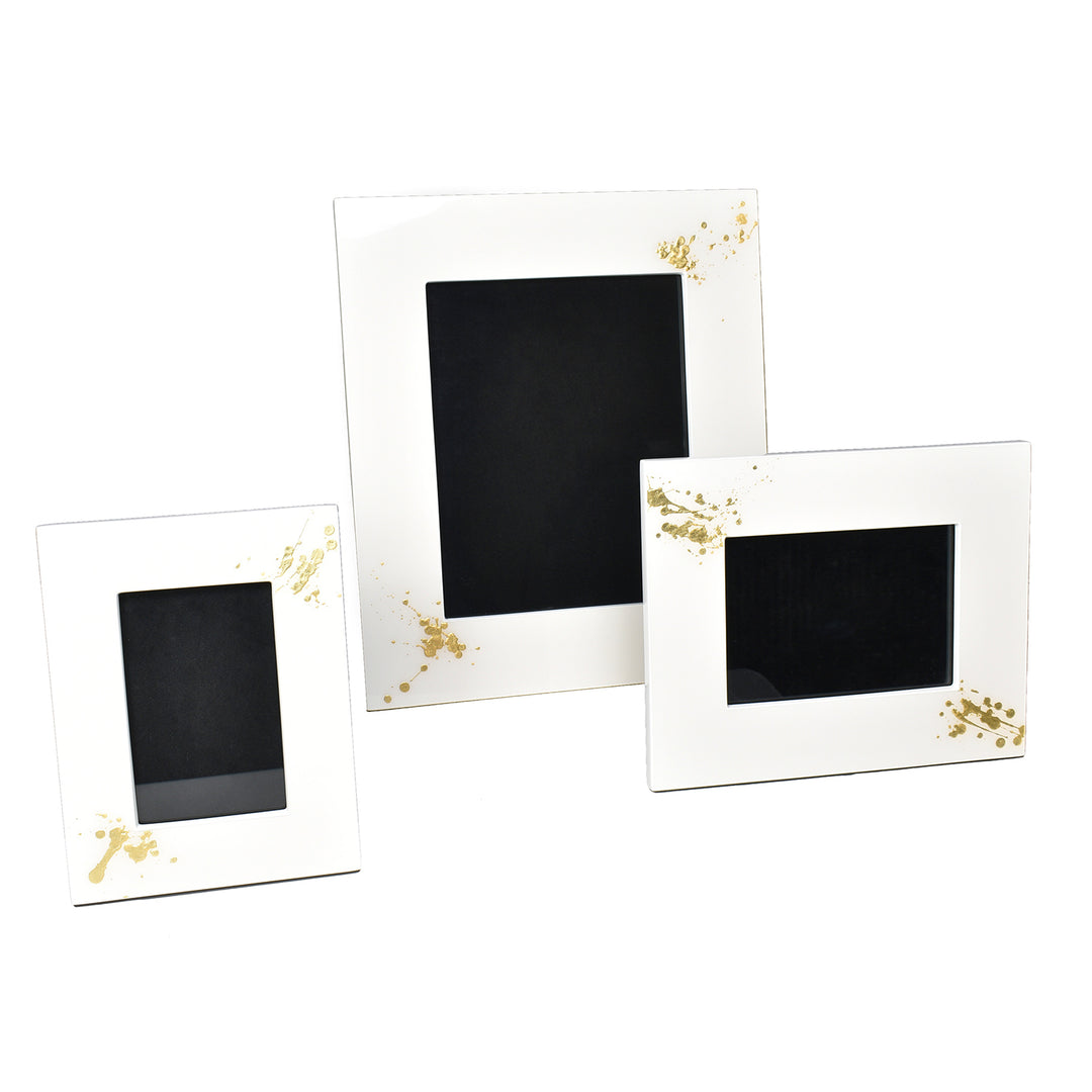 Lacquer Picture Frame (Artful Gold with White)