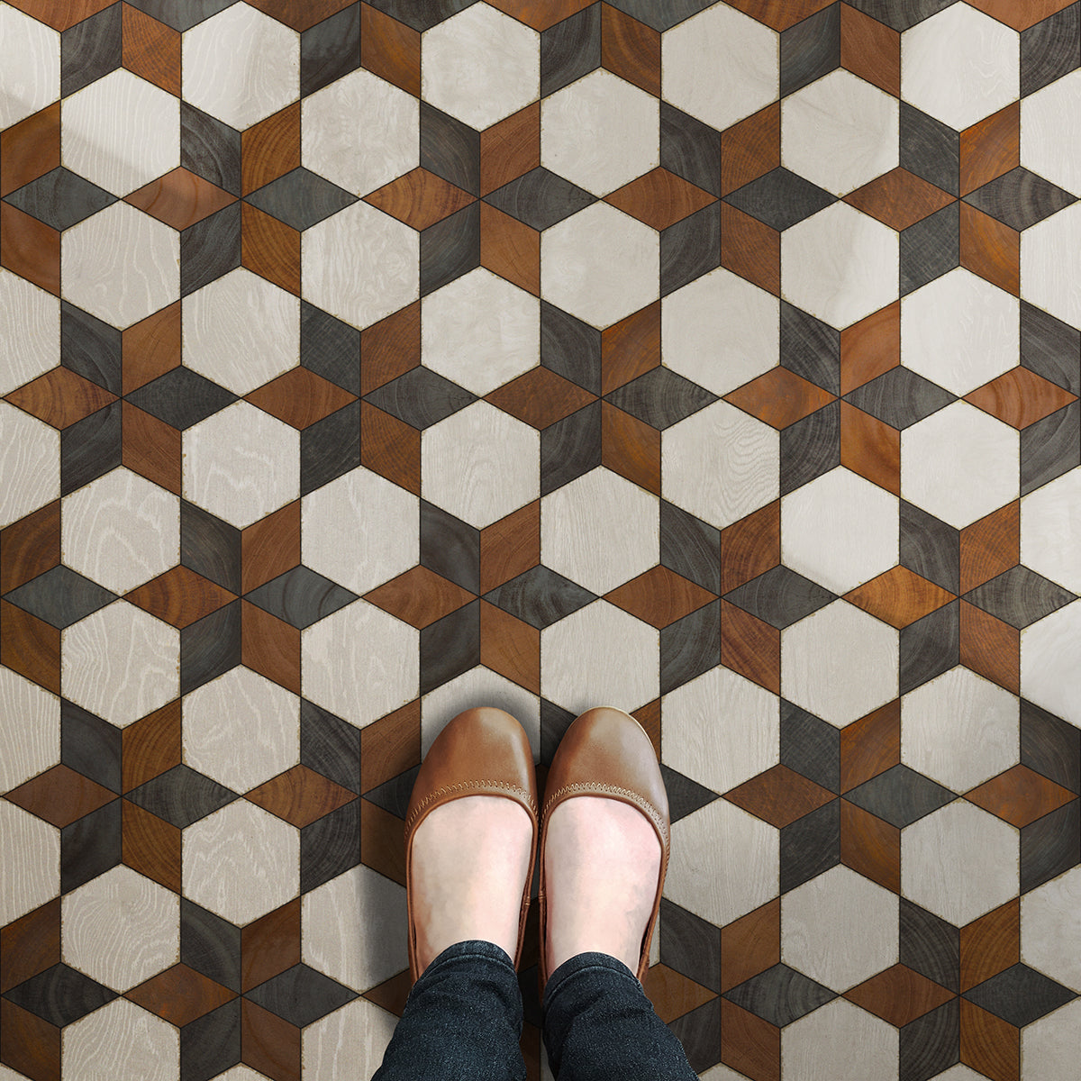Vinyl Rag Vintage Vinyl Floorcloth Rug (Artisanry - Illuminated - Radio Star ...