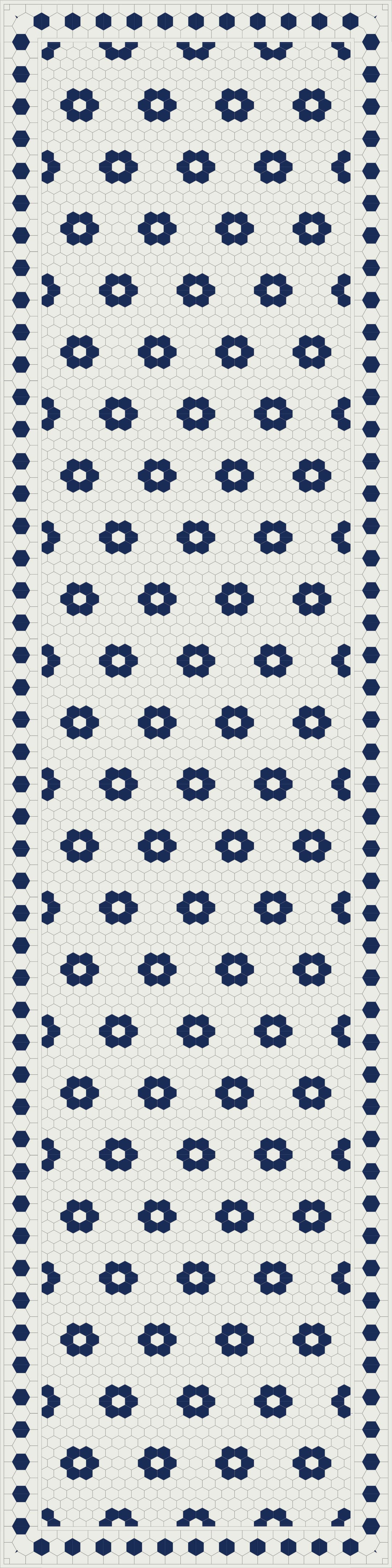 Adama Vinyl Floor Rug (Aster Blue Tile Border)