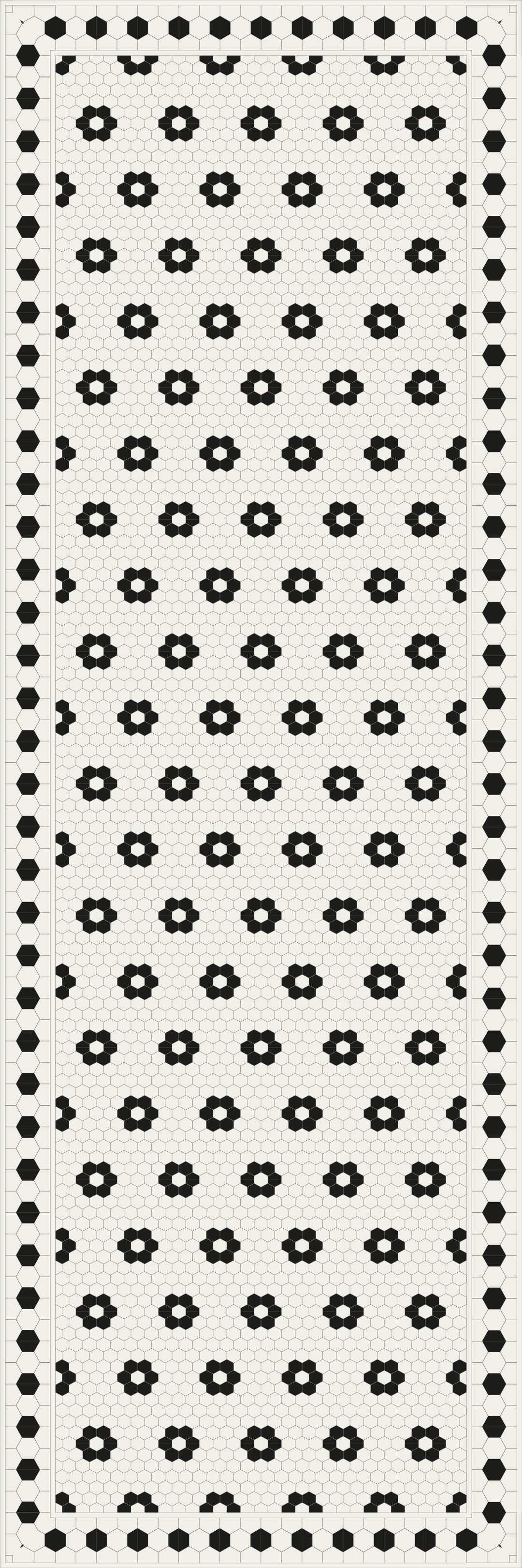 Adama Vinyl Floor Rug (Aster Black Tile Border)