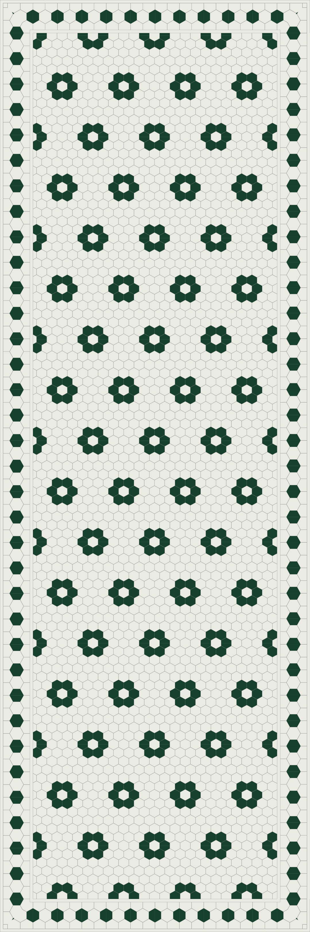 Adama Vinyl Floor Rug (Aster Green Tile Border)