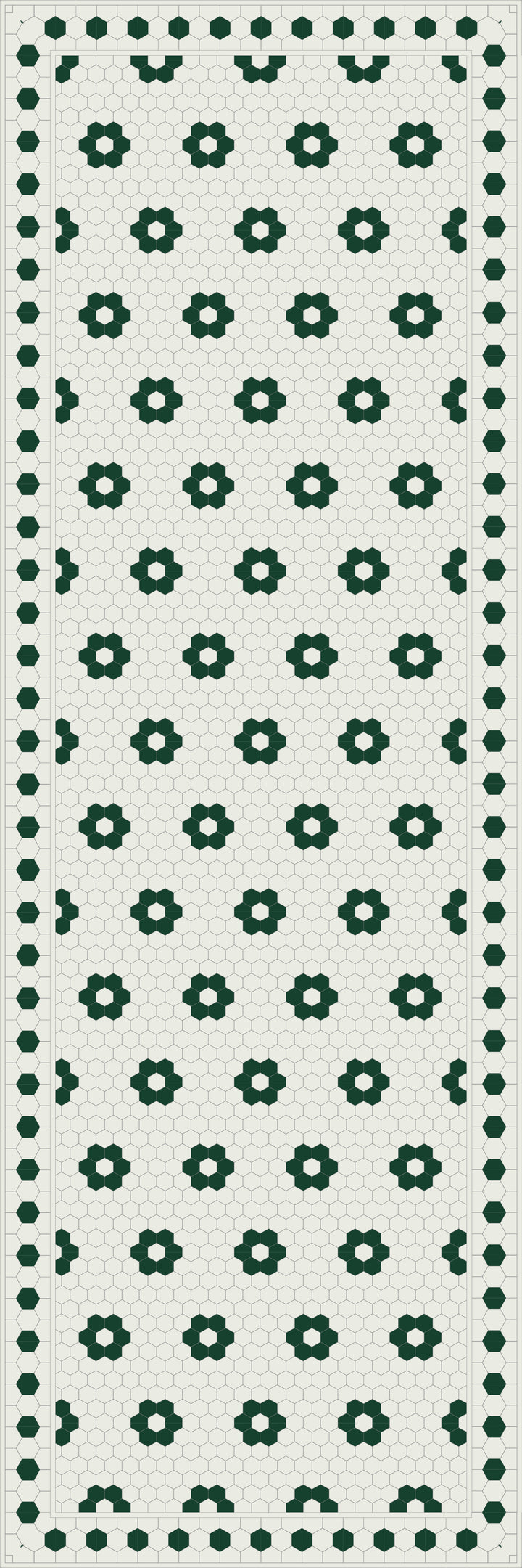 Adama Vinyl Floor Rug (Aster Green Tile Border)