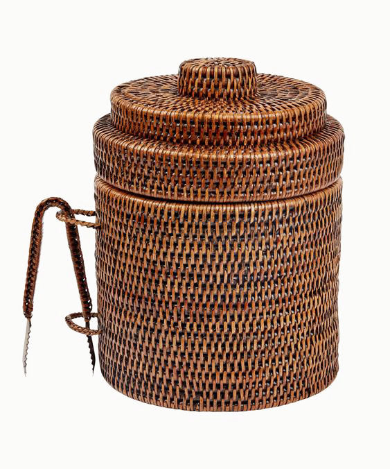 Rattan Ice Bucket Round w/ Liner
