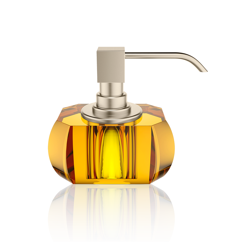 Kristall SSP Soap Dispenser by Decor Walther (AMBER / SATIN NICKEL)