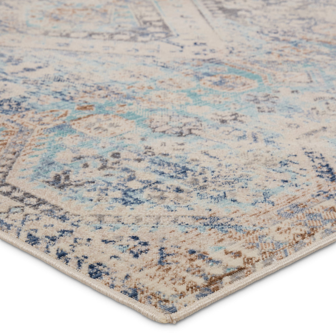 Vibe by Jaipur Living Marquess Indoor/Outdoor Medallion Blue/ Gray Area Rug (BEQUEST - BEQ03)
