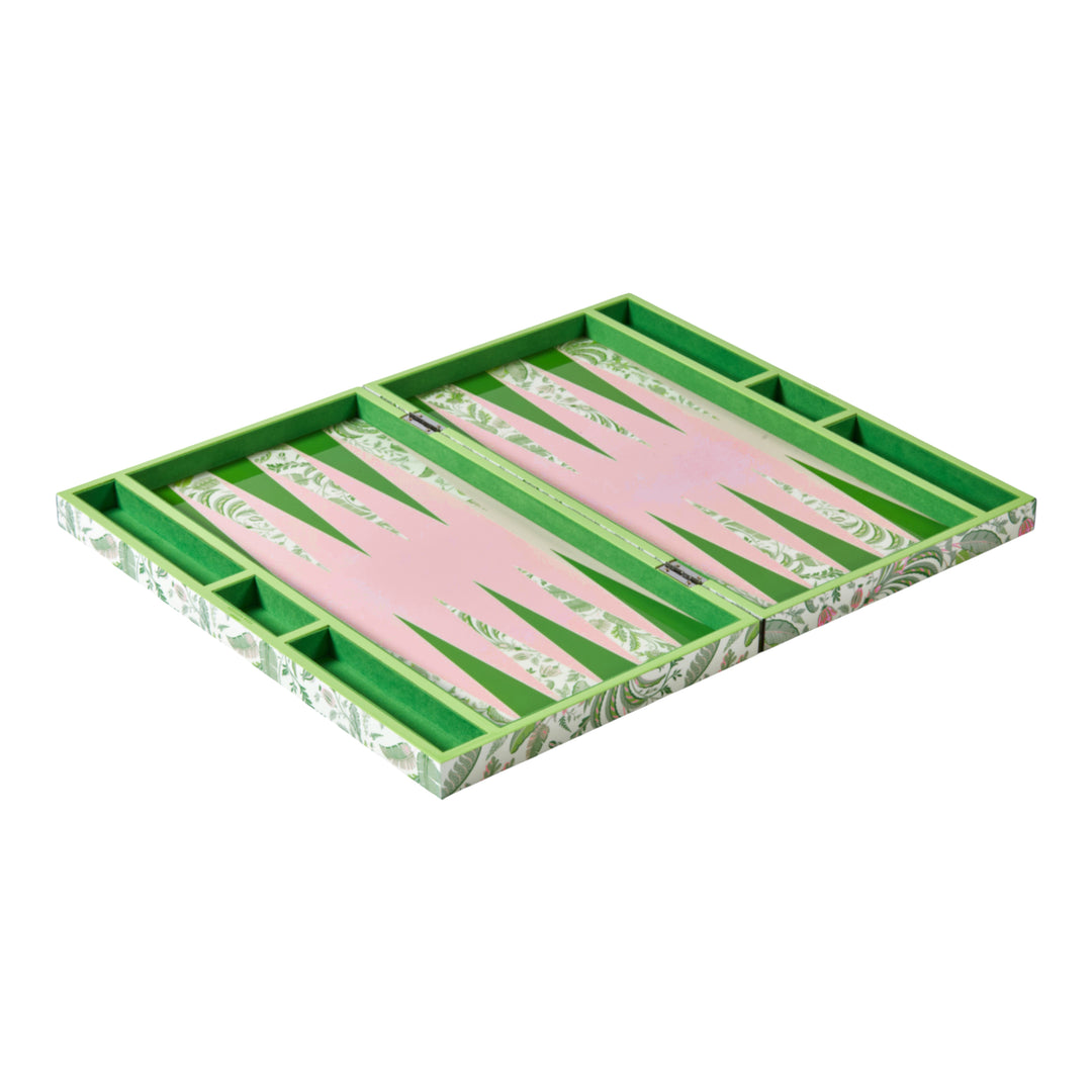 Addison Ross Palm Beach Green Lacquer Backgammon Set