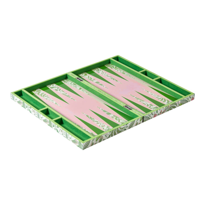 Addison Ross Palm Beach Green Lacquer Backgammon Set
