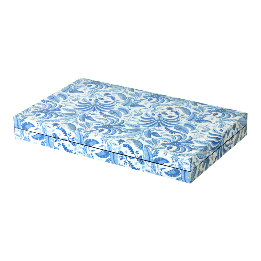 Addison Ross Palm Beach Blue Lacquer Backgammon Set