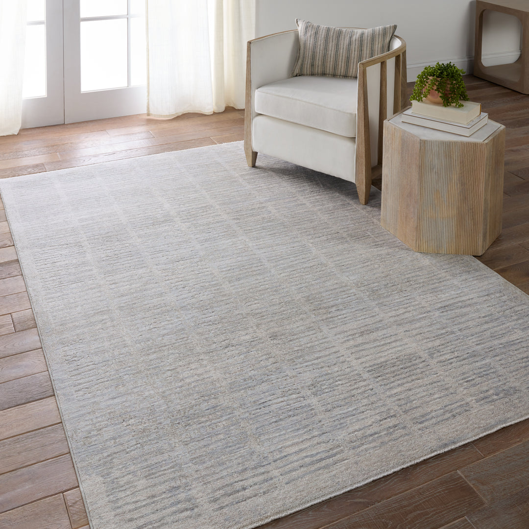 Jaipur Living Dounia Striped Light Gray/ Blue Area Rug (BALLAD - BLA12)