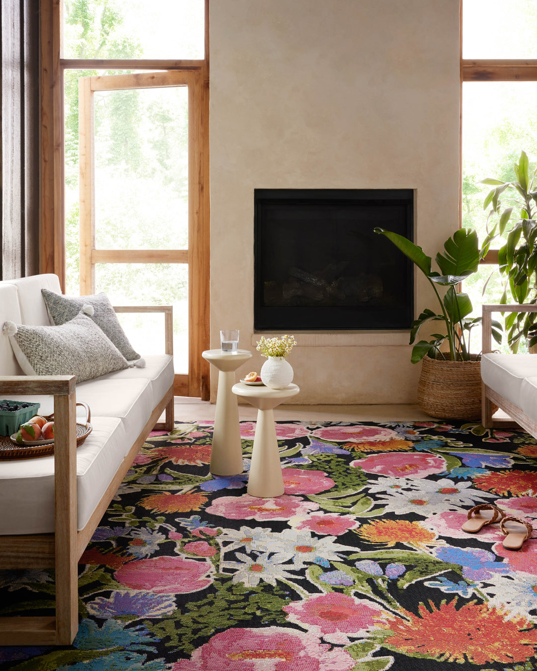 Loloi II Botanical Black / Multi Indoor/Outdoor Accent Rug (BOT-01)