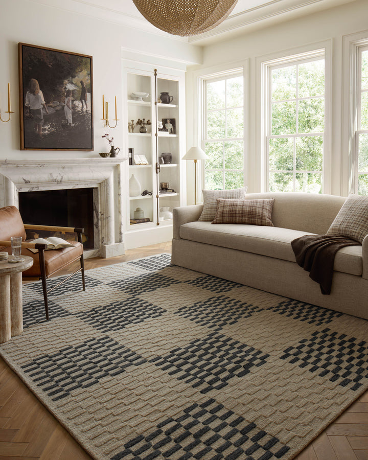 Chris Loves Julia x Loloi Bradley Beige / Midnight Accent Rug (BRL-01)