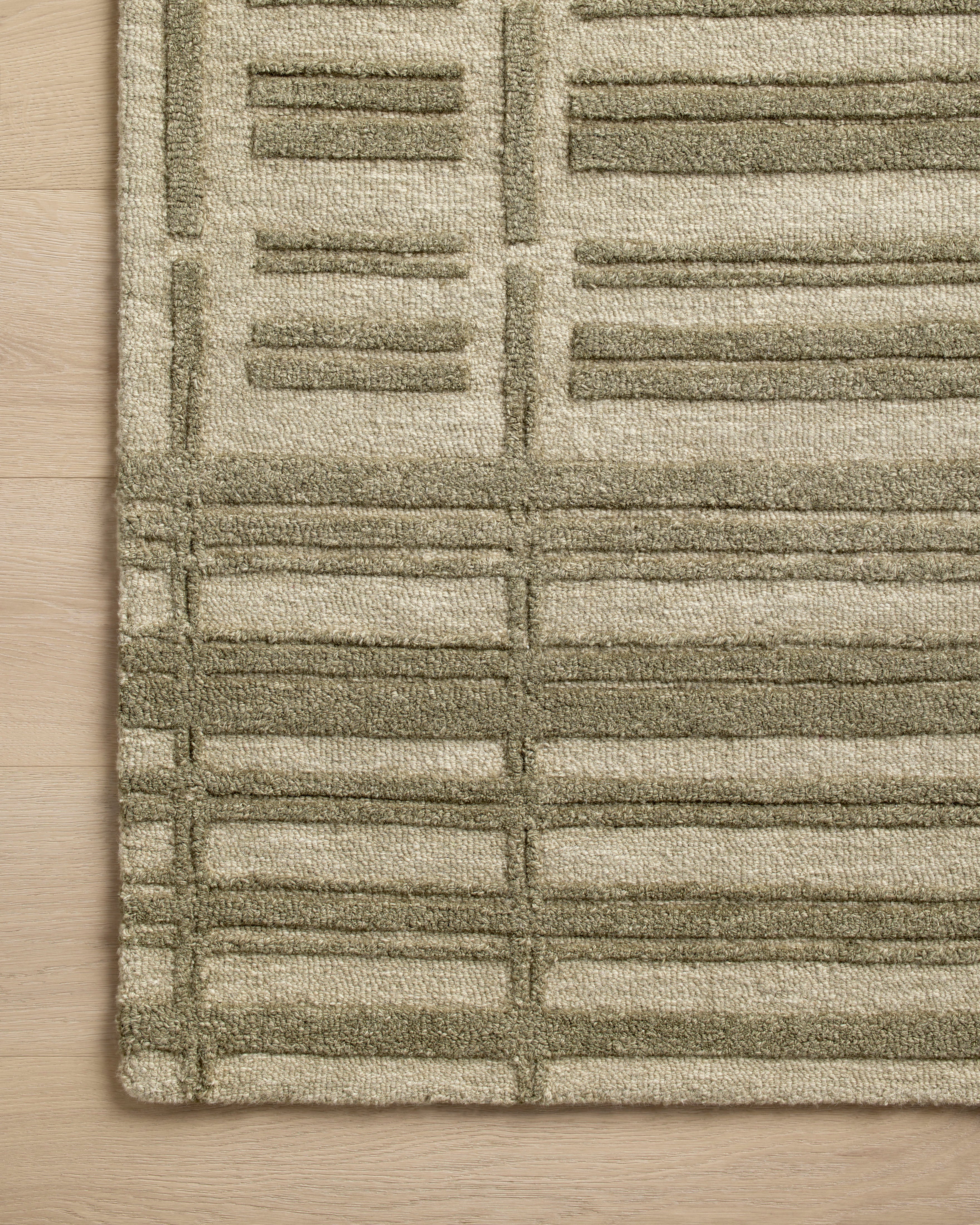 LIGNAGGIO オリーブグリーン レッキスラビット　バラクラバ　極暖　美品！ Chris Loves Julia x Loloi Bradley Sage / Olive Accent Rug (BRL-07)
