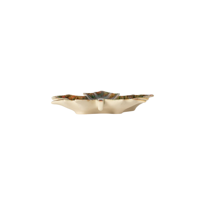 Costa Nova Forest Stoneware Maple Leaf Plate Set/4 (Juniper Green)