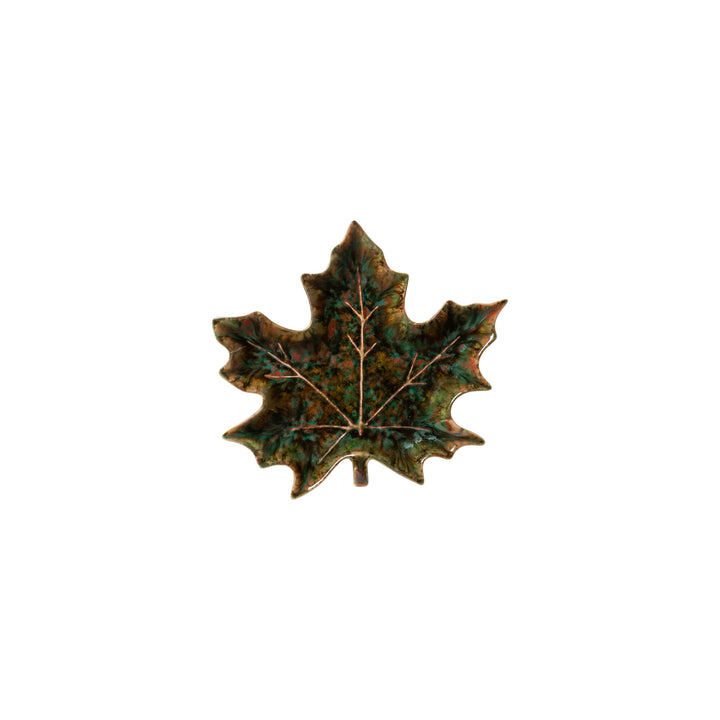 Costa Nova Forest Stoneware Maple Leaf Plate Set/4 (Juniper Green)