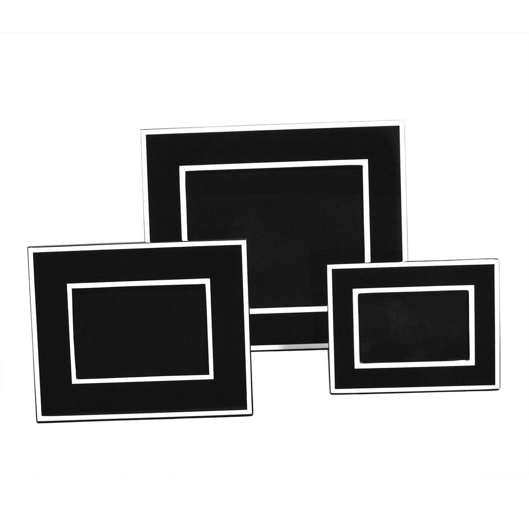 Lacquer Picture Frame (Black with White Trim)